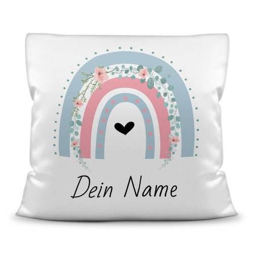 Bild von   namenskissen regenbogen blumjpg | Individuelle 🎁 persönliche 🎁 personalisierte Geschenke bedruckt ▪ bestickt ▪ graviert