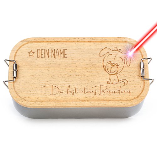 Bild von   brotdose hund mit name alsjpg | Individuelle 🎁 persönliche 🎁 personalisierte Geschenke bedruckt ▪ bestickt ▪ graviert