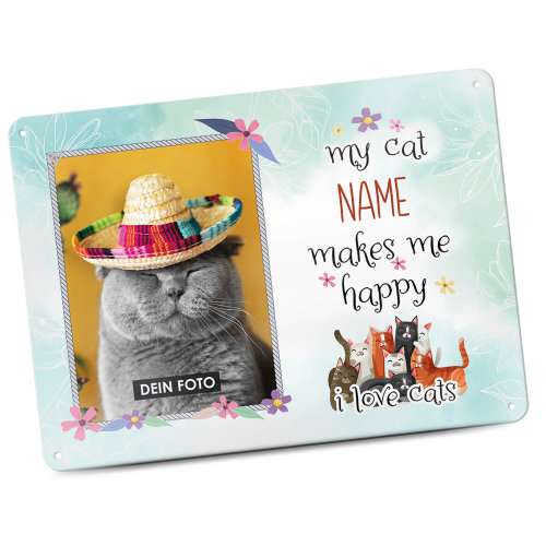 Bild von   katzenschild my cat makes mejpg | Individuelle 🎁 persönliche 🎁 personalisierte Geschenke bedruckt ▪ bestickt ▪ graviert