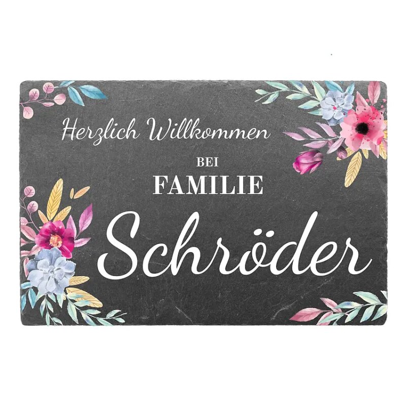 Bild von   tuerschild aus schiefer mit najpg | Individuelle 🎁 persönliche 🎁 personalisierte Geschenke bedruckt ▪ bestickt ▪ graviert