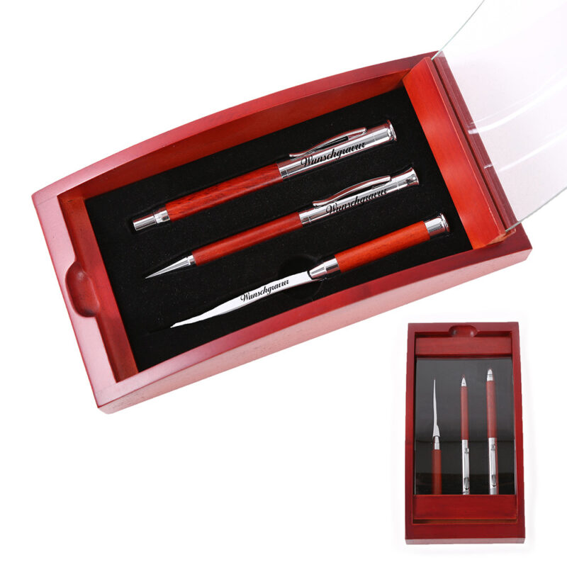 Bild von   schreibset borkum inkl gravurjpg | Individuelle 🎁 persönliche 🎁 personalisierte Geschenke bedruckt ▪ bestickt ▪ graviert