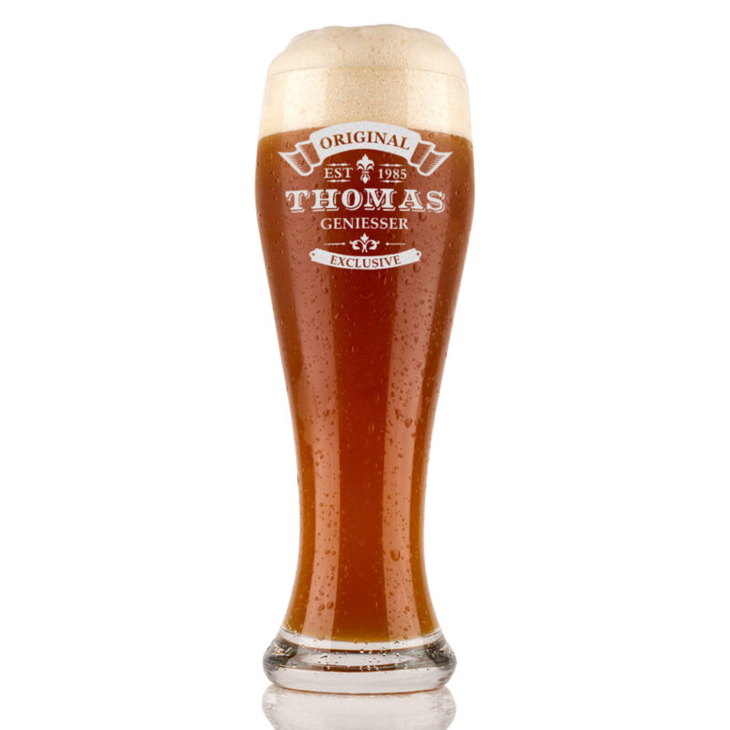 Bild von   weizenbierglas l mit gravurjpg | Individuelle 🎁 persönliche 🎁 personalisierte Geschenke bedruckt ▪ bestickt ▪ graviert