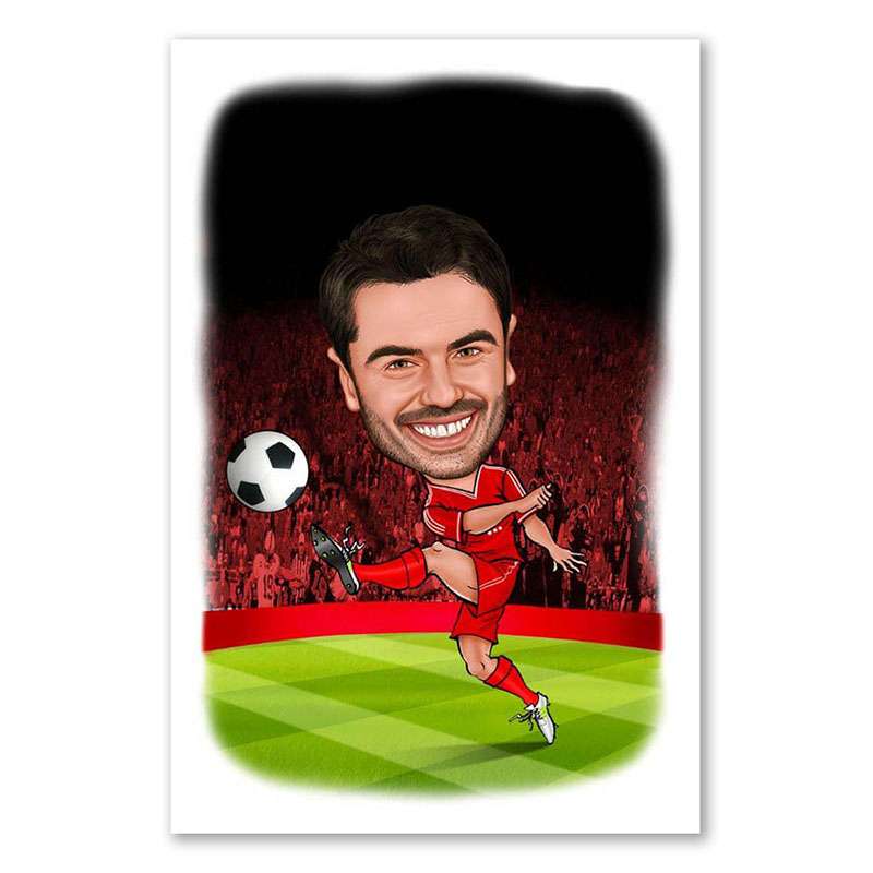 Bild von   erstellung karikatur fussballjpg | Individuelle 🎁 persönliche 🎁 personalisierte Geschenke bedruckt ▪ bestickt ▪ graviert