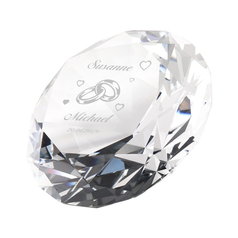 Bild von   diamant aus glas xcm mit perjpg | Individuelle 🎁 persönliche 🎁 personalisierte Geschenke bedruckt ▪ bestickt ▪ graviert