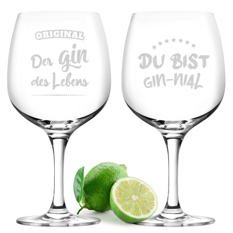 Bild von   gin glas er set mit graviertejpg | Individuelle 🎁 persönliche 🎁 personalisierte Geschenke bedruckt ▪ bestickt ▪ graviert