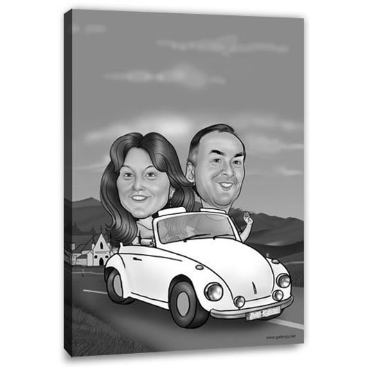 Bild von   erstellung karikatur auto andjpg | Individuelle 🎁 persönliche 🎁 personalisierte Geschenke bedruckt ▪ bestickt ▪ graviert