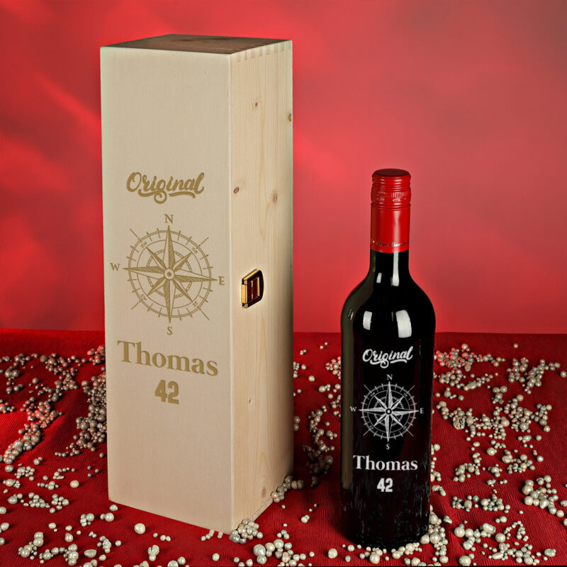 2-TLG Wein Geschenkset mit personalisierter Wunschgravur