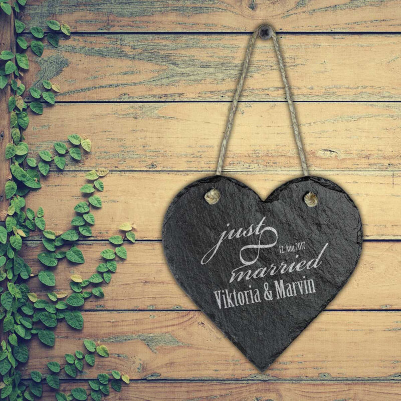 Bild von   schieferherz schiefertafel mitjpg | Individuelle 🎁 persönliche 🎁 personalisierte Geschenke bedruckt ▪ bestickt ▪ graviert
