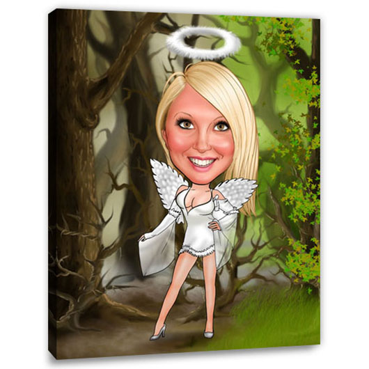 Bild von   erstellung karikatur engelchenjpg | Individuelle 🎁 persönliche 🎁 personalisierte Geschenke bedruckt ▪ bestickt ▪ graviert