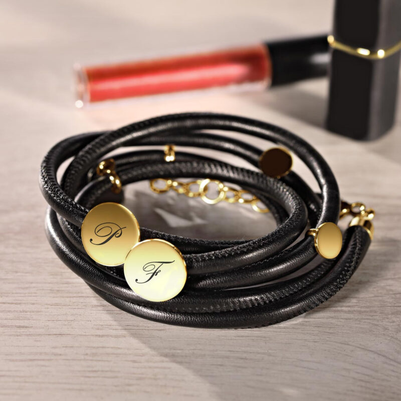 Bild von   elegantes leder wickelarmbandjpg | Individuelle 🎁 persönliche 🎁 personalisierte Geschenke bedruckt ▪ bestickt ▪ graviert