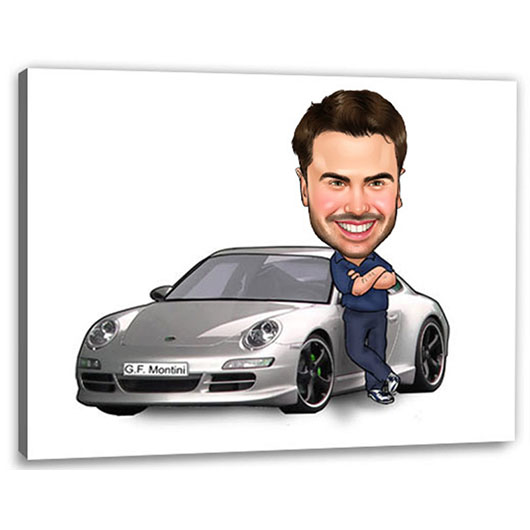 Bild von   erstellung karikatur mein autojpg | Individuelle 🎁 persönliche 🎁 personalisierte Geschenke bedruckt ▪ bestickt ▪ graviert