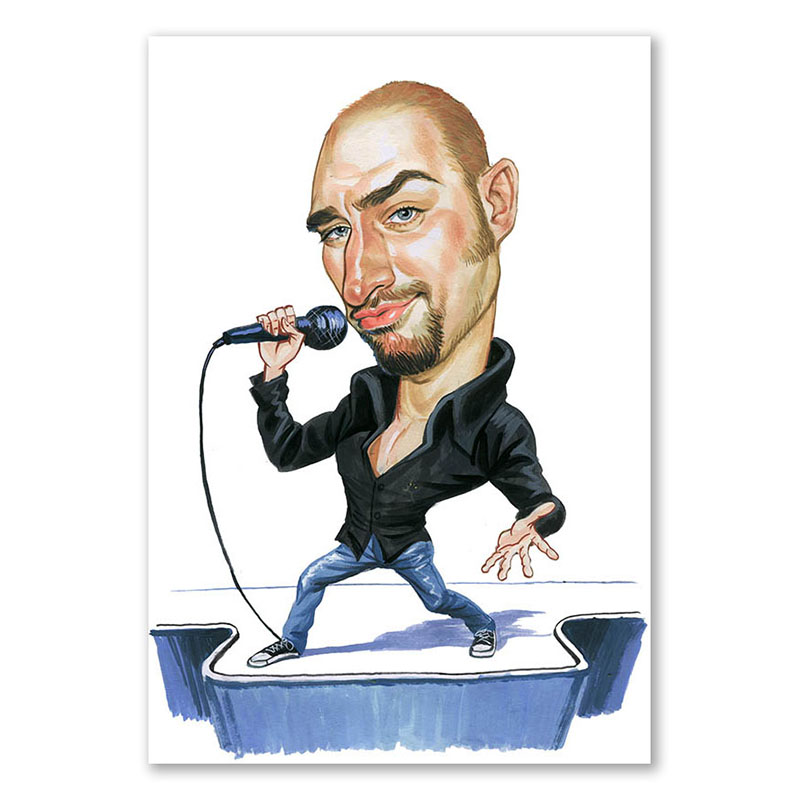 Bild von   erstellung karikatur saenger ajpg | Individuelle 🎁 persönliche 🎁 personalisierte Geschenke bedruckt ▪ bestickt ▪ graviert