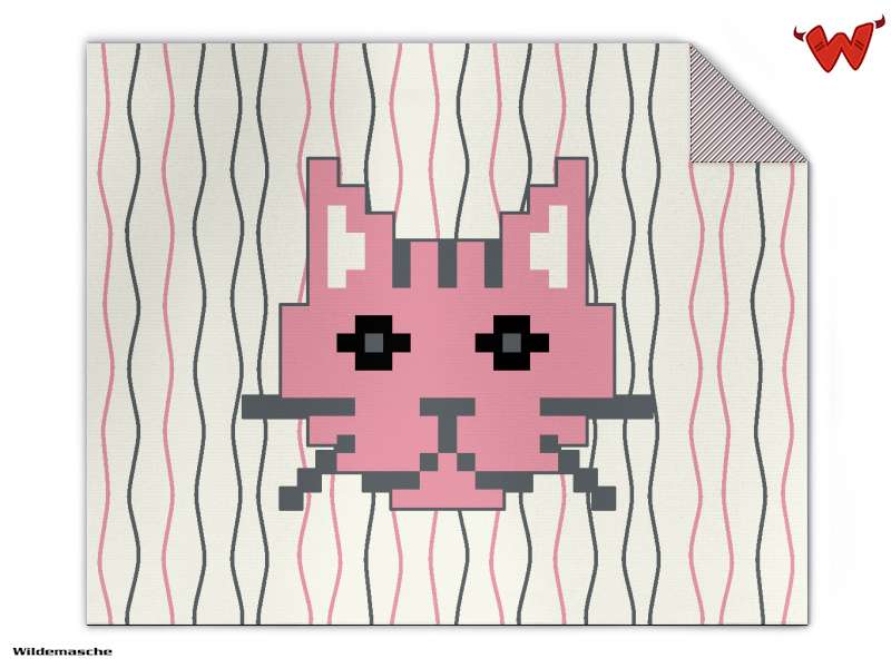 Bild von   strickdecke pixel katzejpg | Individuelle 🎁 persönliche 🎁 personalisierte Geschenke bedruckt ▪ bestickt ▪ graviert