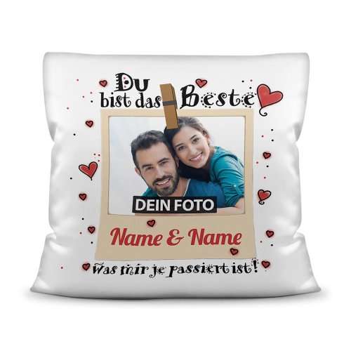 Bild von   kissen du bist das beste mjpg | Individuelle 🎁 persönliche 🎁 personalisierte Geschenke bedruckt ▪ bestickt ▪ graviert