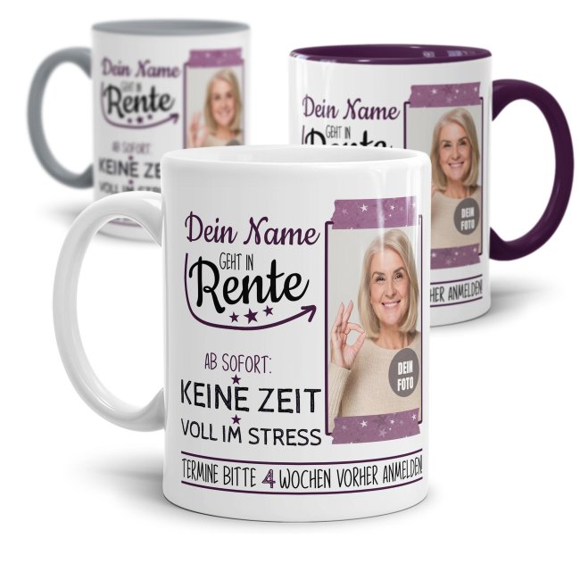 Bild von   tasse fuer rentnerin geht injpg | Individuelle 🎁 persönliche 🎁 personalisierte Geschenke bedruckt ▪ bestickt ▪ graviert