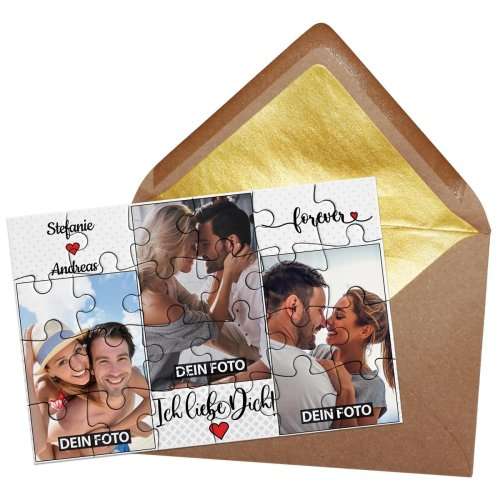 Bild von   foto puzzle mit drei fotos undjpg | Individuelle 🎁 persönliche 🎁 personalisierte Geschenke bedruckt ▪ bestickt ▪ graviert