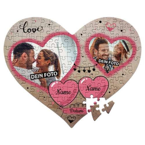 Bild von   herz puzzle love mit zweijpg | Individuelle 🎁 persönliche 🎁 personalisierte Geschenke bedruckt ▪ bestickt ▪ graviert