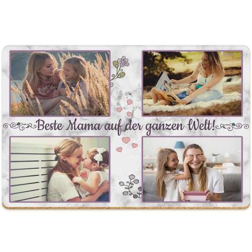Bild von   platzset fuer mama mit  fotosjpg | Individuelle 🎁 persönliche 🎁 personalisierte Geschenke bedruckt ▪ bestickt ▪ graviert