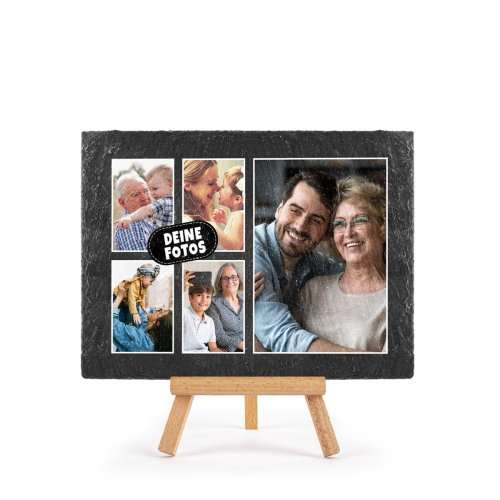 Bild von   schieferplatte mit fotocollagejpg | Individuelle 🎁 persönliche 🎁 personalisierte Geschenke bedruckt ▪ bestickt ▪ graviert