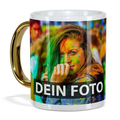 Bild von   fototasse mit goldhenkeljpg | Individuelle 🎁 persönliche 🎁 personalisierte Geschenke bedruckt ▪ bestickt ▪ graviert