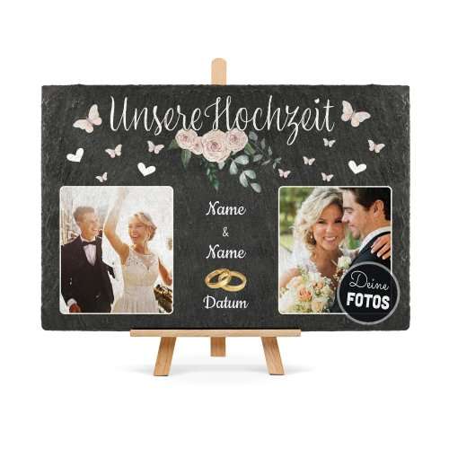 Bild von   schiefersteinplatte mit fotosjpg | Individuelle 🎁 persönliche 🎁 personalisierte Geschenke bedruckt ▪ bestickt ▪ graviert