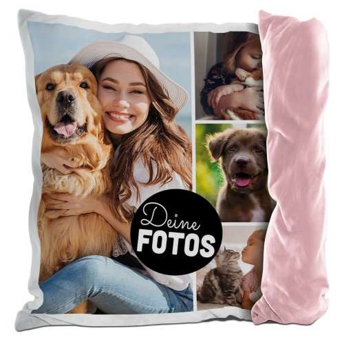 Bild von   flauschiges kissen mit fotocoljpg | Individuelle 🎁 persönliche 🎁 personalisierte Geschenke bedruckt ▪ bestickt ▪ graviert