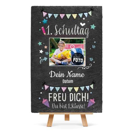 Bild von   schieferplatte dein  schuljpg | Individuelle 🎁 persönliche 🎁 personalisierte Geschenke bedruckt ▪ bestickt ▪ graviert