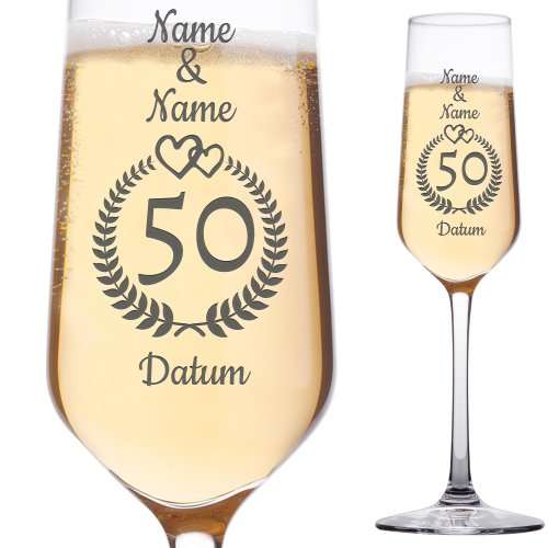 Bild von   sektglas mit gravur goldenejpg | Individuelle 🎁 persönliche 🎁 personalisierte Geschenke bedruckt ▪ bestickt ▪ graviert