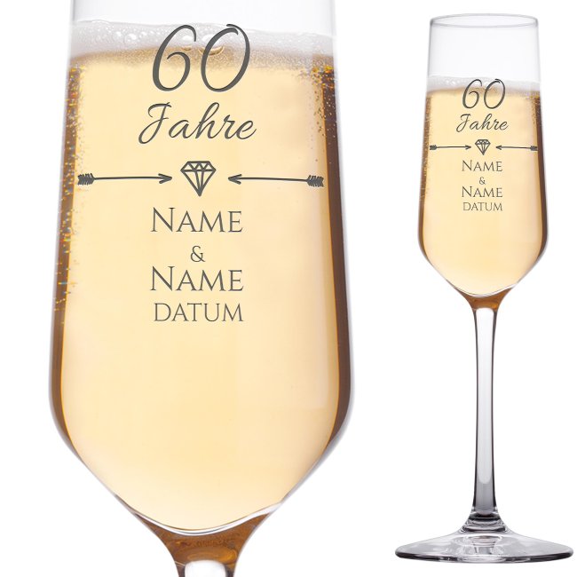 Bild von   sektglas mit gravur diamantejpg | Individuelle 🎁 persönliche 🎁 personalisierte Geschenke bedruckt ▪ bestickt ▪ graviert