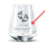 Bild von   graviertes windlicht zur geburjpg | Individuelle 🎁 persönliche 🎁 personalisierte Geschenke bedruckt ▪ bestickt ▪ graviert