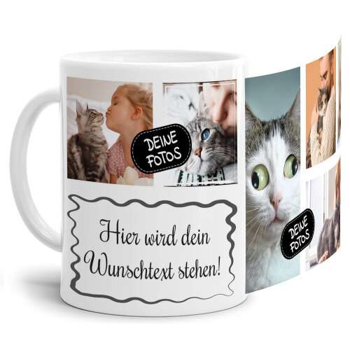 Bild von   tasse mit fotocollage und wunsjpg | Individuelle 🎁 persönliche 🎁 personalisierte Geschenke bedruckt ▪ bestickt ▪ graviert