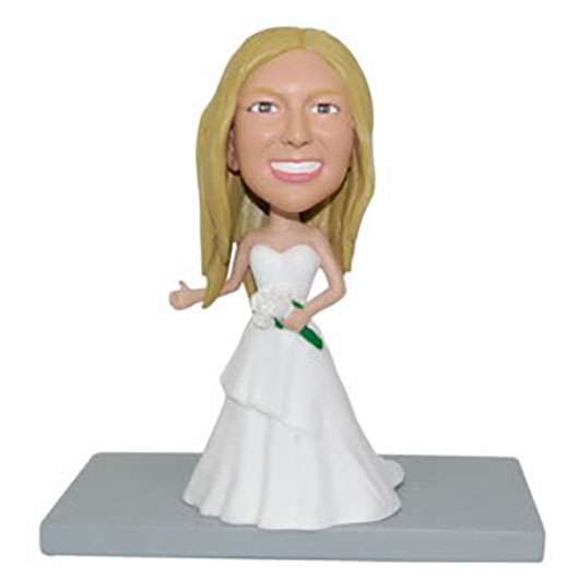 Bild von   d figur braut mit brautstrauajpg | Individuelle 🎁 persönliche 🎁 personalisierte Geschenke bedruckt ▪ bestickt ▪ graviert