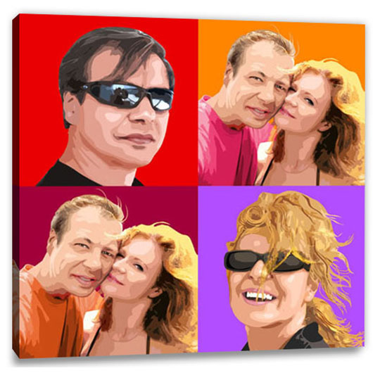 Bild von   pop art  warhol plus  wljpg | Individuelle 🎁 persönliche 🎁 personalisierte Geschenke bedruckt ▪ bestickt ▪ graviert