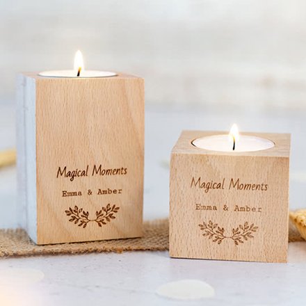 Bild von   set teelichthalter aus holz mijpg | Individuelle 🎁 persönliche 🎁 personalisierte Geschenke bedruckt ▪ bestickt ▪ graviert