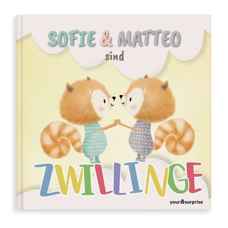 Bild von   buch mit namen fuer zwillingjpg | Individuelle 🎁 persönliche 🎁 personalisierte Geschenke bedruckt ▪ bestickt ▪ graviert