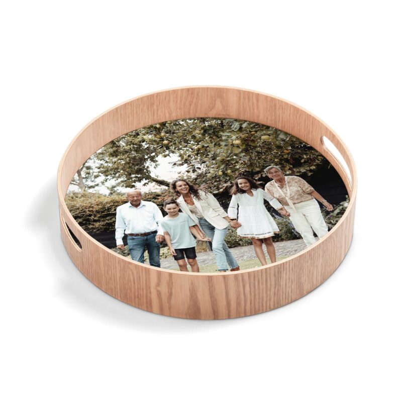 Bild von   tablett rund mit foto naturhjpg | Individuelle 🎁 persönliche 🎁 personalisierte Geschenke bedruckt ▪ bestickt ▪ graviert