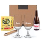 Bild von   geschenkset mit bier bierglaejpg | Individuelle 🎁 persönliche 🎁 personalisierte Geschenke bedruckt ▪ bestickt ▪ graviert