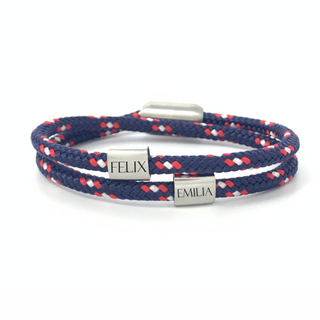 Bild von   segelseilarmband mit zwei wunsjpg | Individuelle 🎁 persönliche 🎁 personalisierte Geschenke bedruckt ▪ bestickt ▪ graviert
