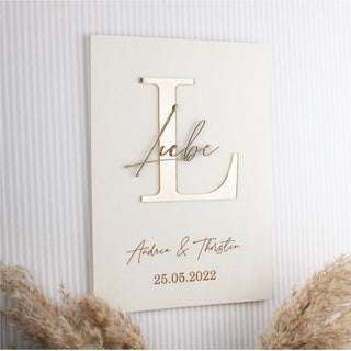Bild von   holzbild a mit goldem buchstajpg | Individuelle 🎁 persönliche 🎁 personalisierte Geschenke bedruckt ▪ bestickt ▪ graviert