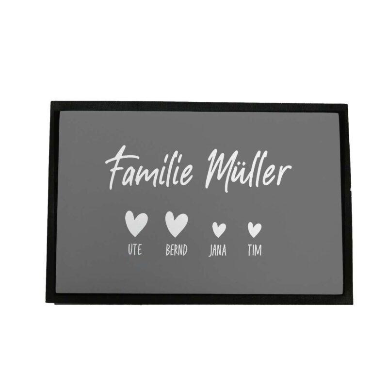 Bild von   fussmatte personalisiert familjpg | Individuelle 🎁 persönliche 🎁 personalisierte Geschenke bedruckt ▪ bestickt ▪ graviert