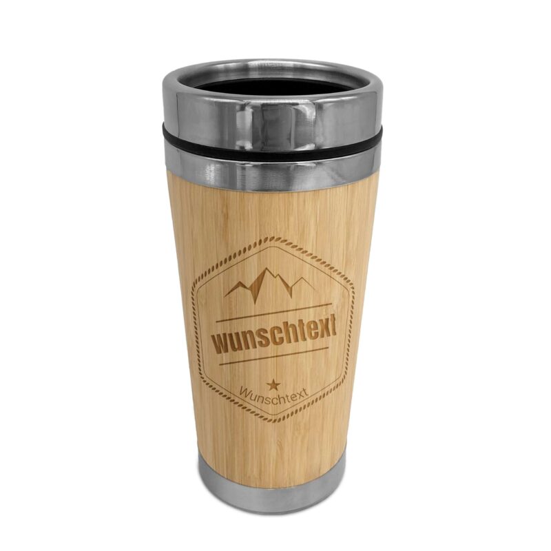Bild von   bambus thermobecher mit gravurjpg | Individuelle 🎁 persönliche 🎁 personalisierte Geschenke bedruckt ▪ bestickt ▪ graviert