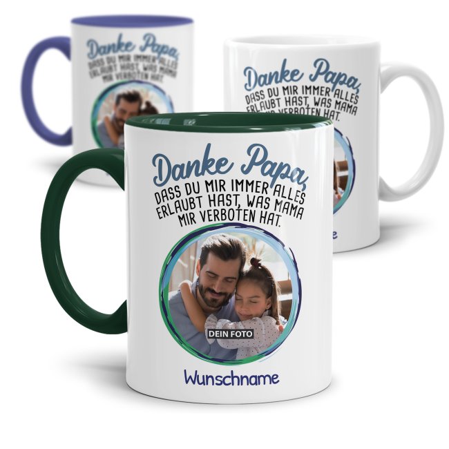 Tasse - Danke Papa - mit Name & Foto gestalten