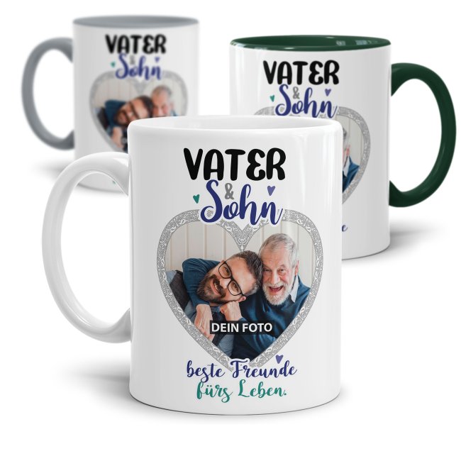 Bild von   tasse vater und sohn mit fjpg | Individuelle 🎁 persönliche 🎁 personalisierte Geschenke bedruckt ▪ bestickt ▪ graviert
