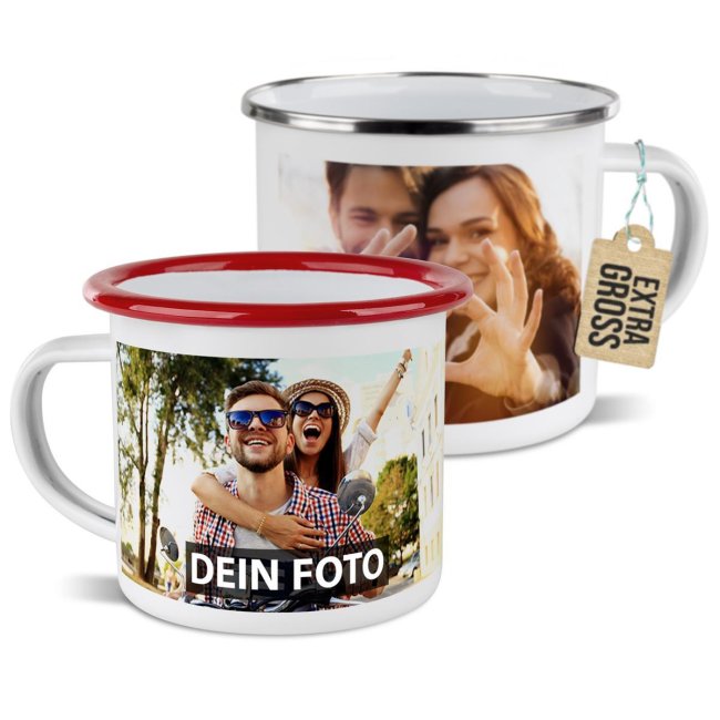 Bild von   emaille tasse mit foto selbstjpg | Individuelle 🎁 persönliche 🎁 personalisierte Geschenke bedruckt ▪ bestickt ▪ graviert