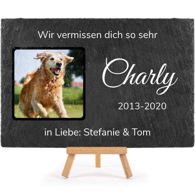 Bild von   hunde schiefersteinplatte mitjpg | Individuelle 🎁 persönliche 🎁 personalisierte Geschenke bedruckt ▪ bestickt ▪ graviert