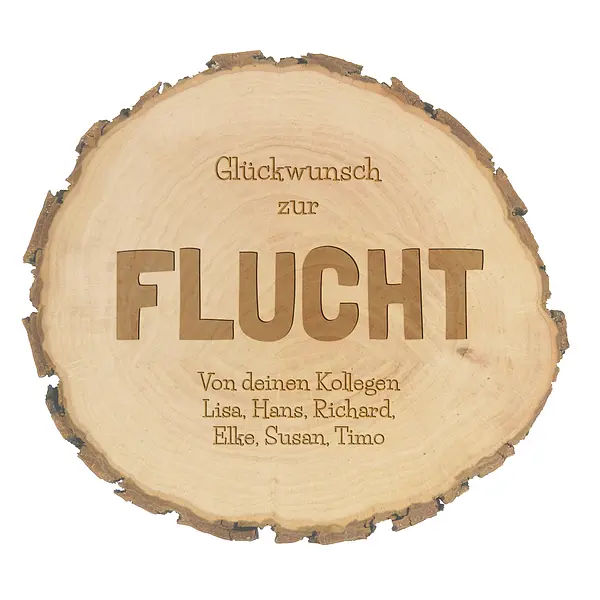Bild von   abschiedsgeschenk baumscheibejpg | Individuelle 🎁 persönliche 🎁 personalisierte Geschenke bedruckt ▪ bestickt ▪ graviert