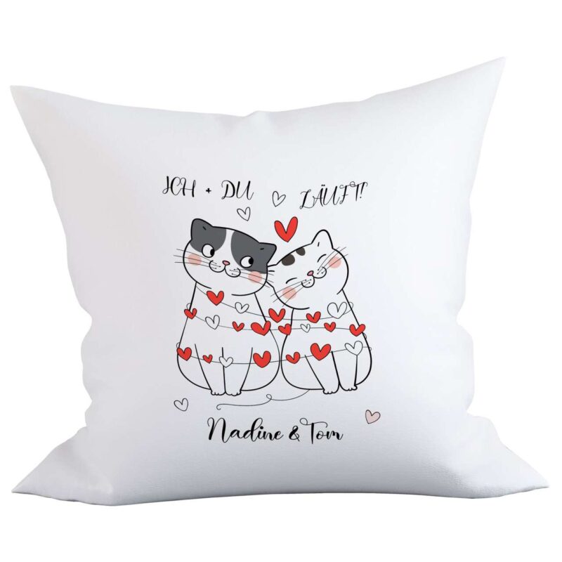 Bild von   katzen paar kissen bezug baumjpg | Individuelle 🎁 persönliche 🎁 personalisierte Geschenke bedruckt ▪ bestickt ▪ graviert