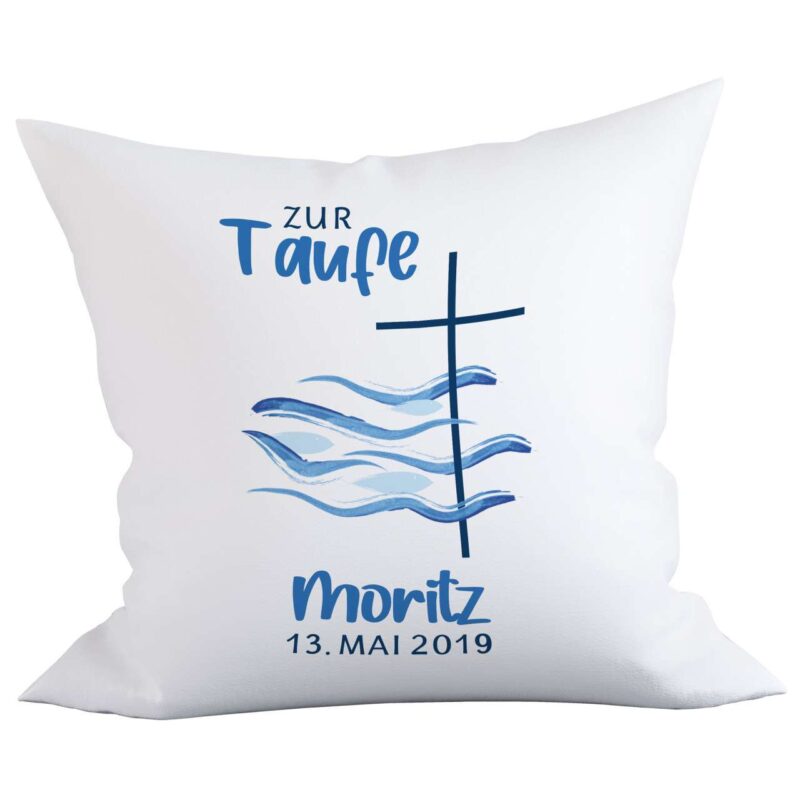 Bild von   taufkissen fische in blau bezujpg | Individuelle 🎁 persönliche 🎁 personalisierte Geschenke bedruckt ▪ bestickt ▪ graviert