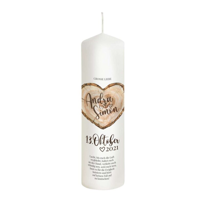 Bild von   hochzeitskerze liebesbaum modjpg | Individuelle 🎁 persönliche 🎁 personalisierte Geschenke bedruckt ▪ bestickt ▪ graviert