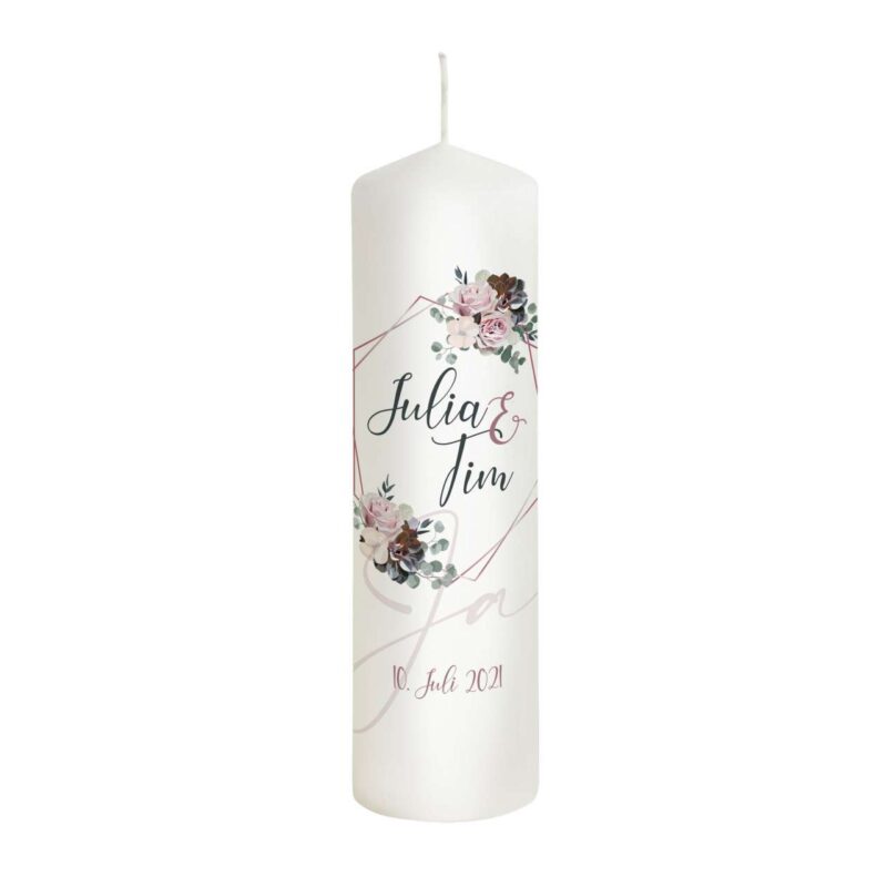 Bild von   hochzeitskerze vintage in rosajpg | Individuelle 🎁 persönliche 🎁 personalisierte Geschenke bedruckt ▪ bestickt ▪ graviert